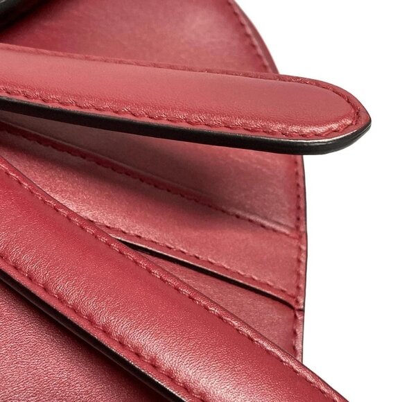 Auth DIOR/ChristianDior Saddle Bag Red Leather Handbag - Picture 12 of 16